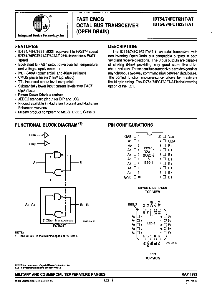 IDT54FCT622TLB_3170515.PDF Datasheet