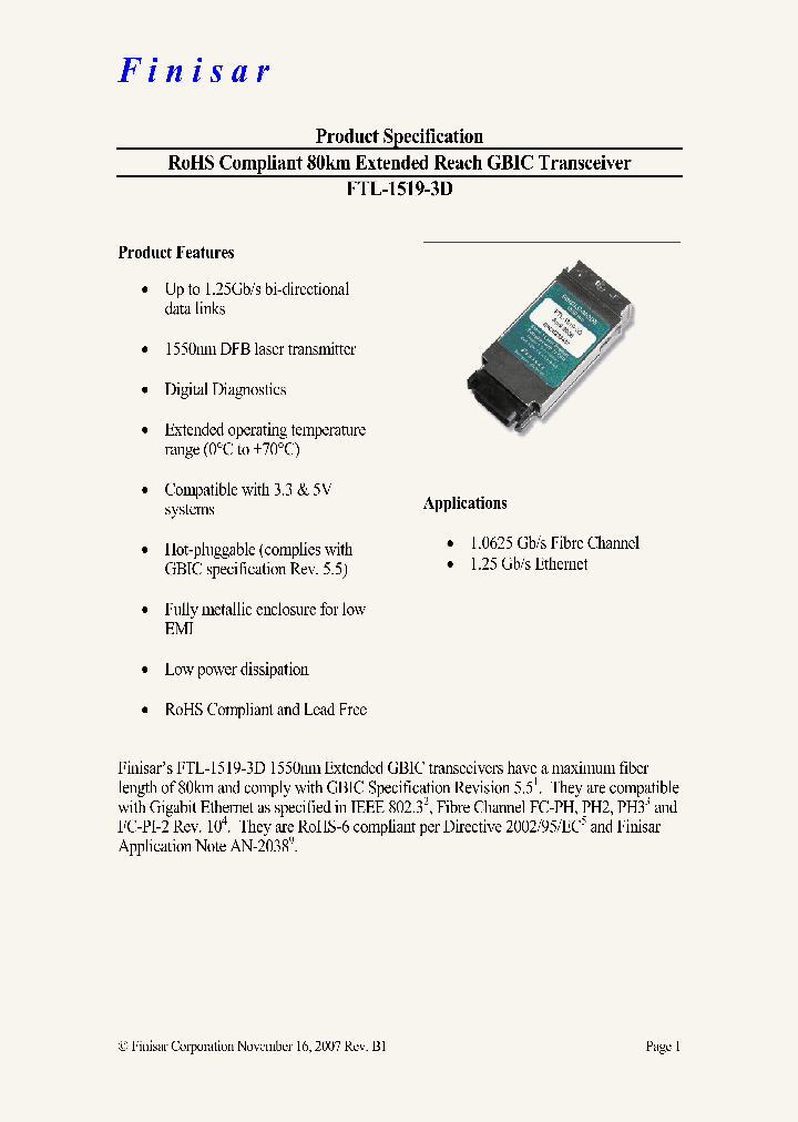 FTL-1519-3D_3168923.PDF Datasheet