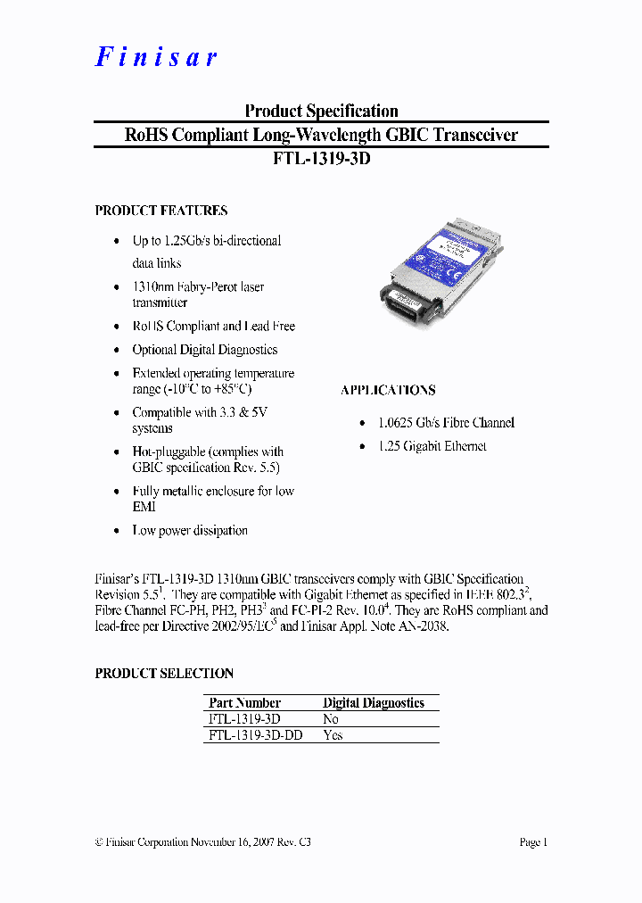 FTL-1319-3D_3170799.PDF Datasheet