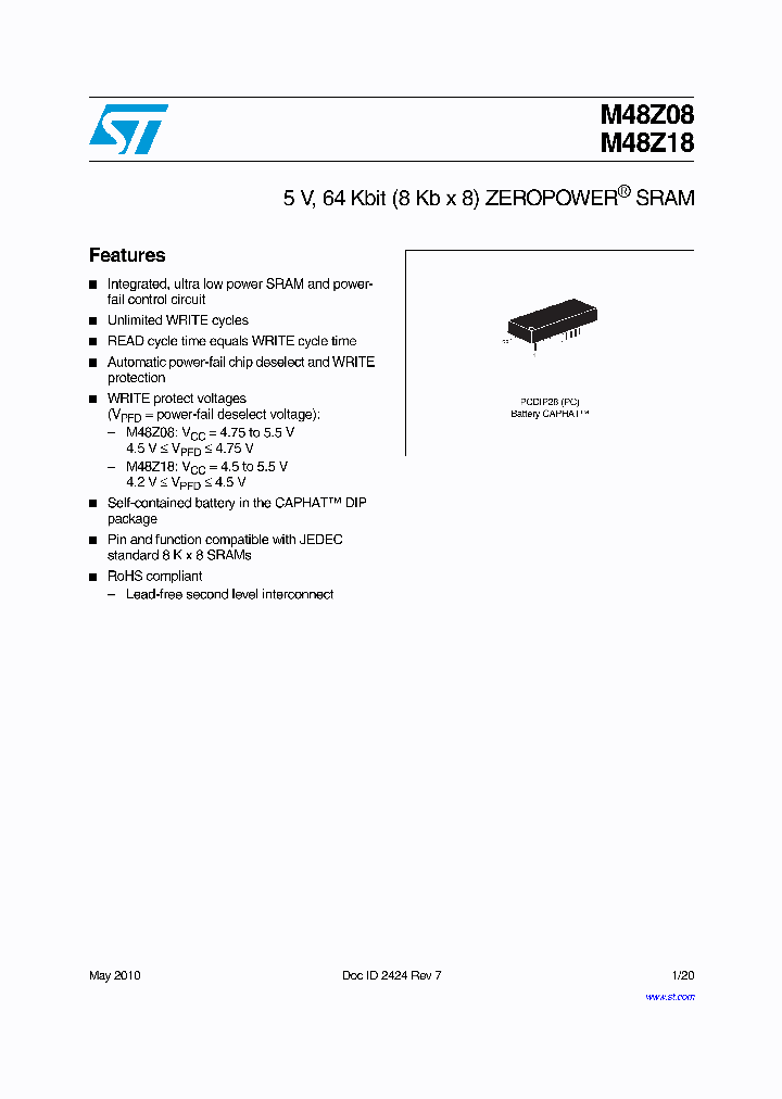 M48Z08-100PC1_3171673.PDF Datasheet