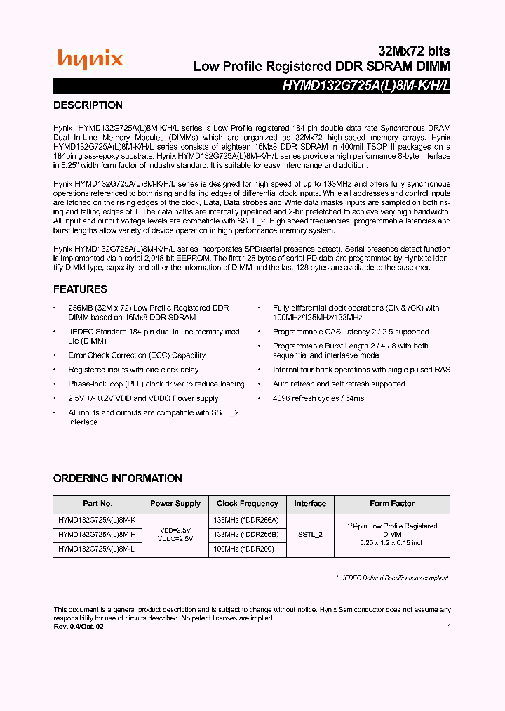 HYMD132G725A8M_3171611.PDF Datasheet