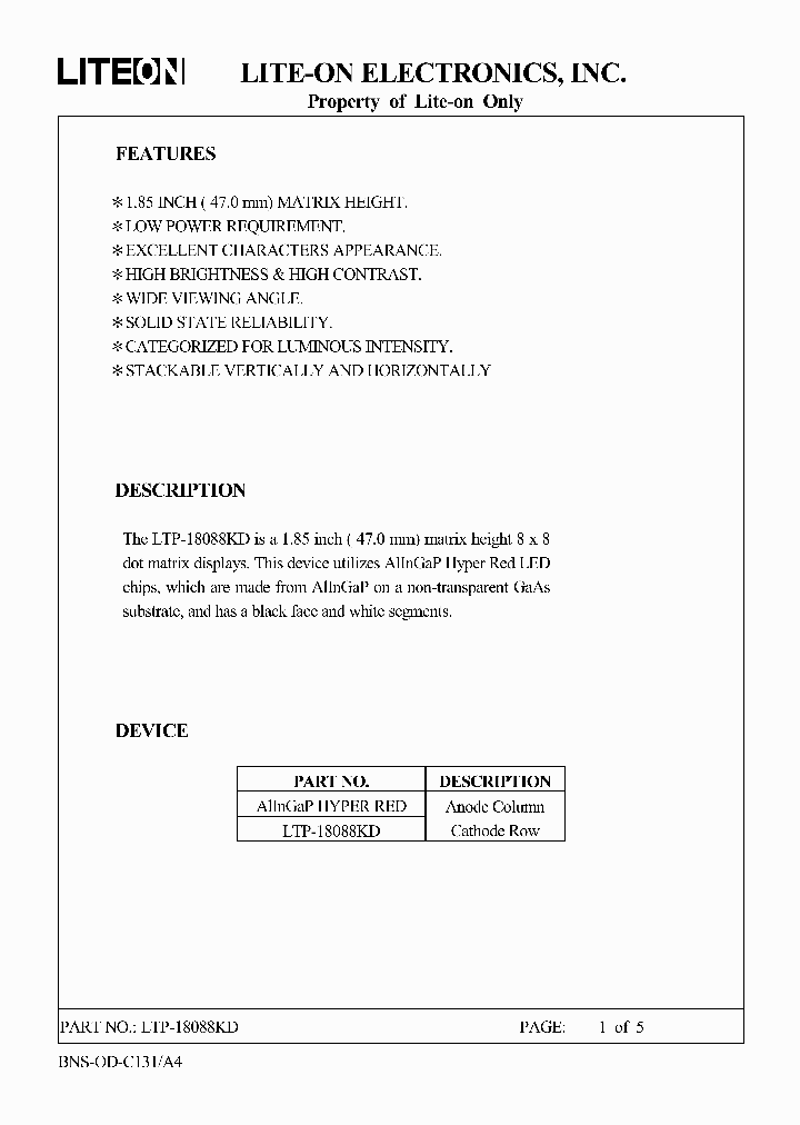 LTP-18088KD_3173537.PDF Datasheet