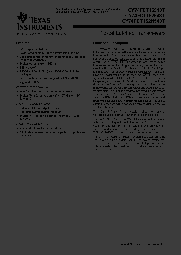 CY74FCT162543ETPVC_3174819.PDF Datasheet