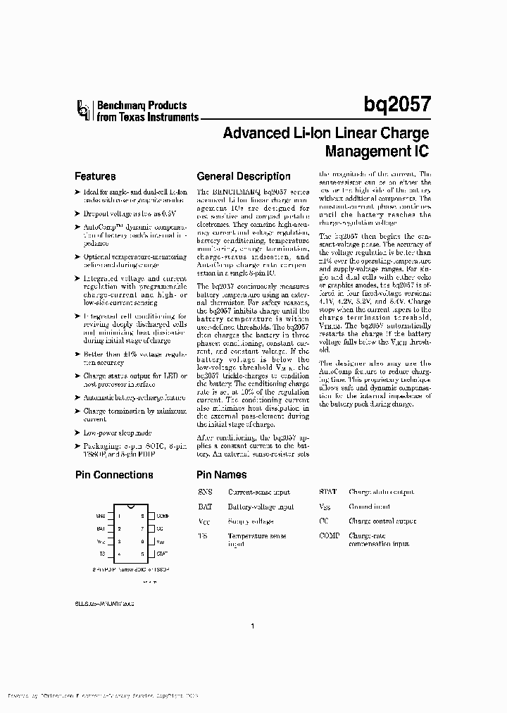 BQ2057TPN_3174795.PDF Datasheet