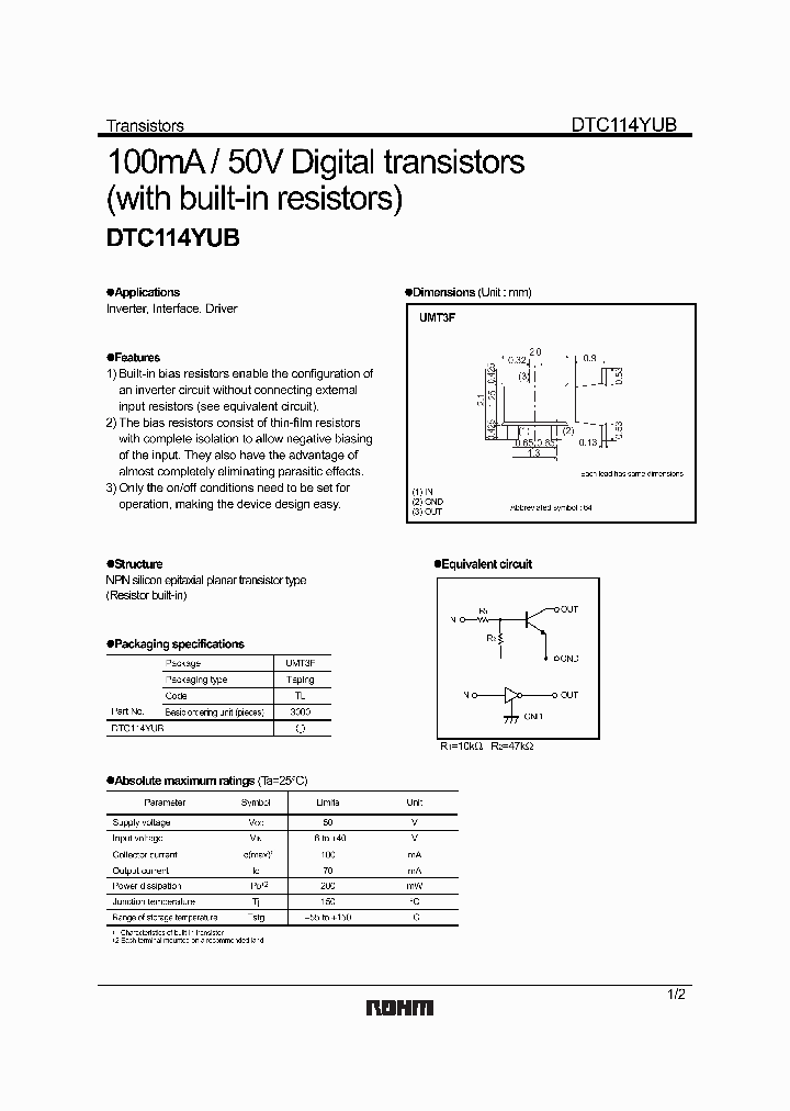 DTC114YUB_3175910.PDF Datasheet
