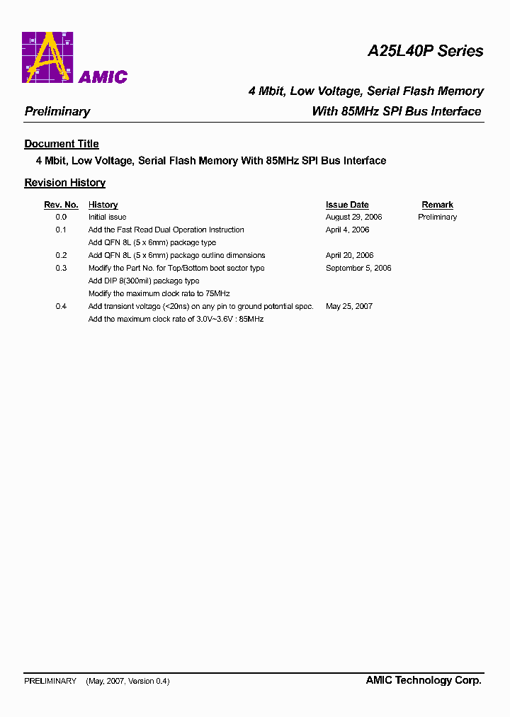 A25L40PTQ-UF_3181243.PDF Datasheet