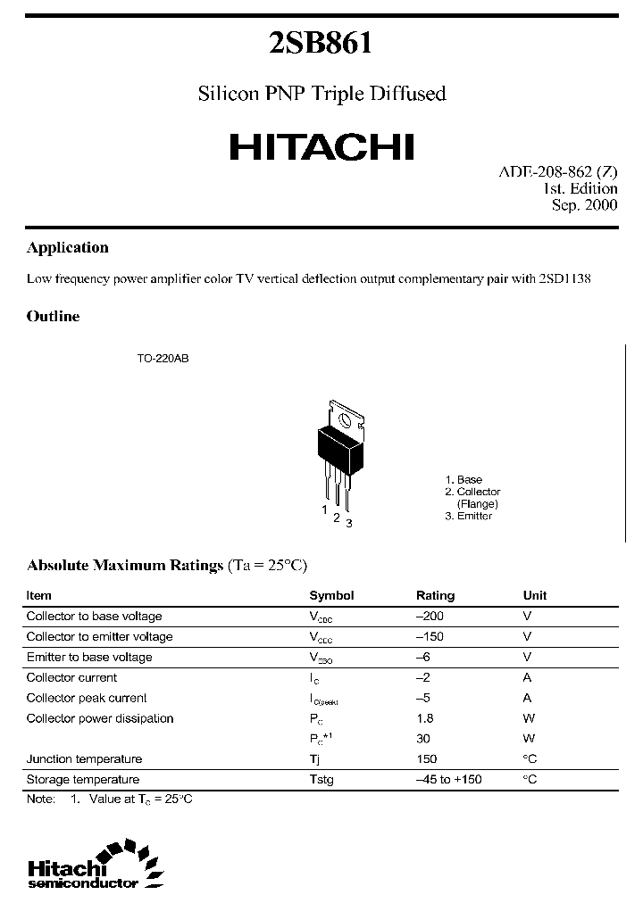 2SB861C_3186333.PDF Datasheet