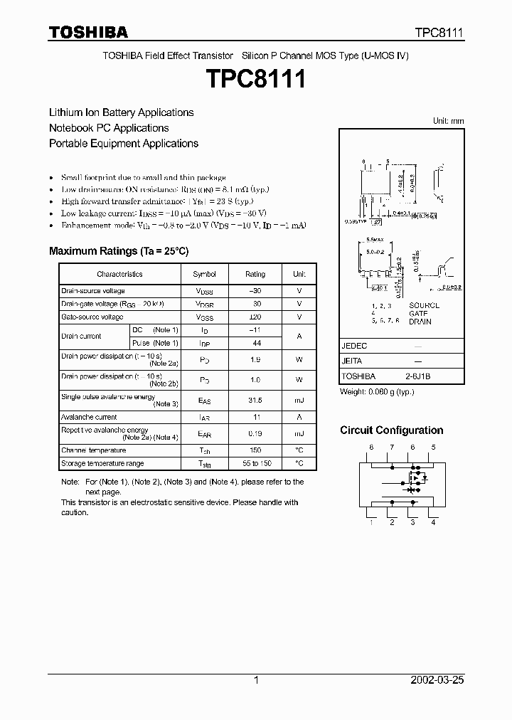 TPC8111_3187647.PDF Datasheet