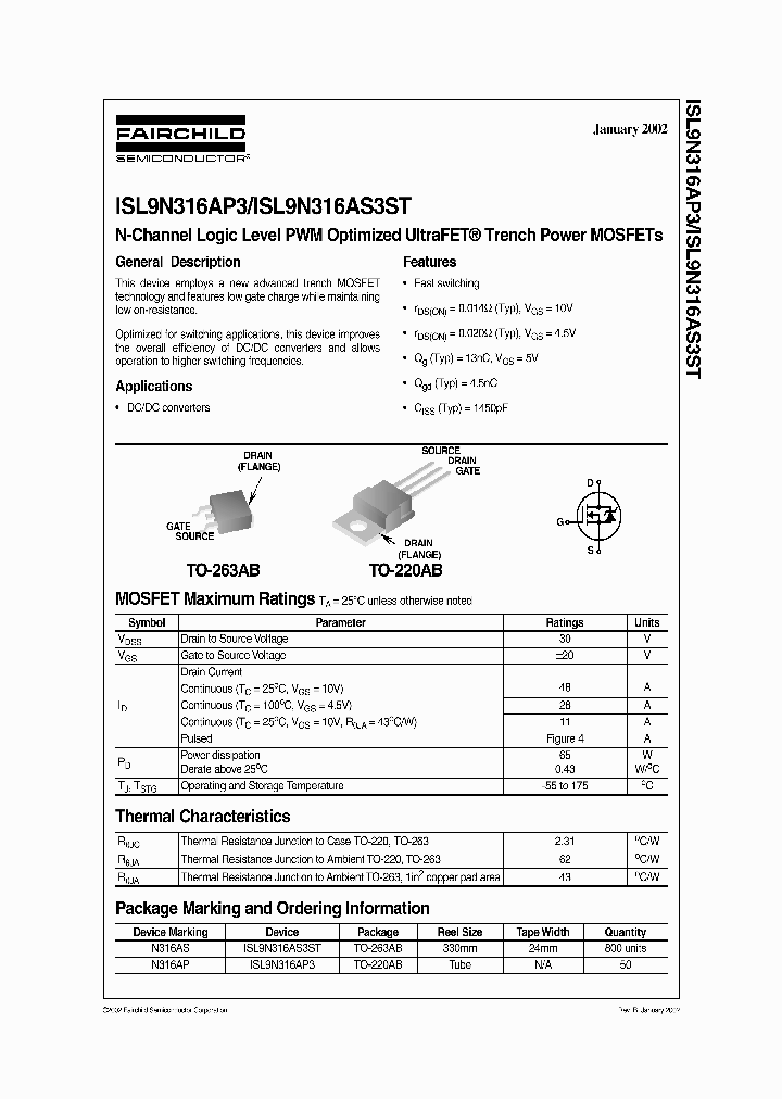 ISL9N316AP3_3186541.PDF Datasheet