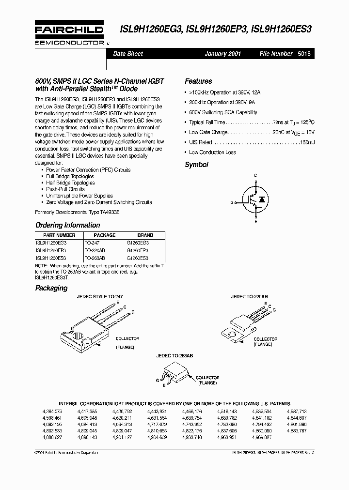 ISL9H1260EP3_3186540.PDF Datasheet