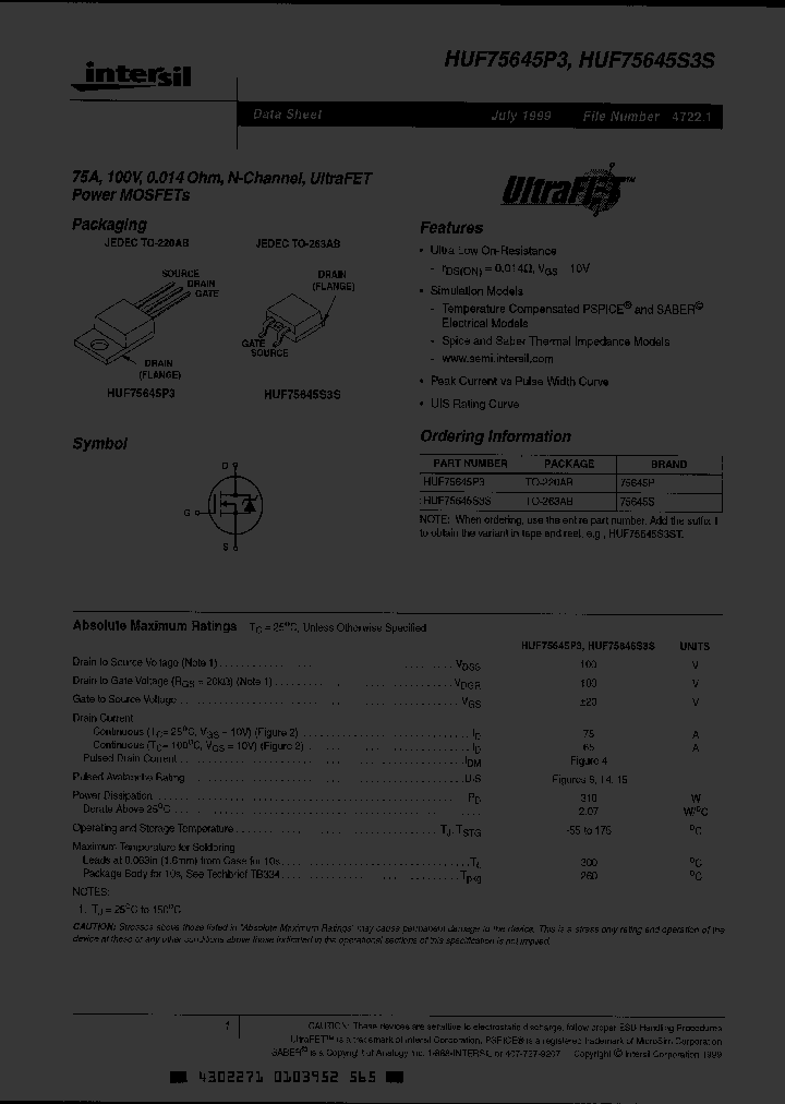 HUF75645P3T_3186880.PDF Datasheet