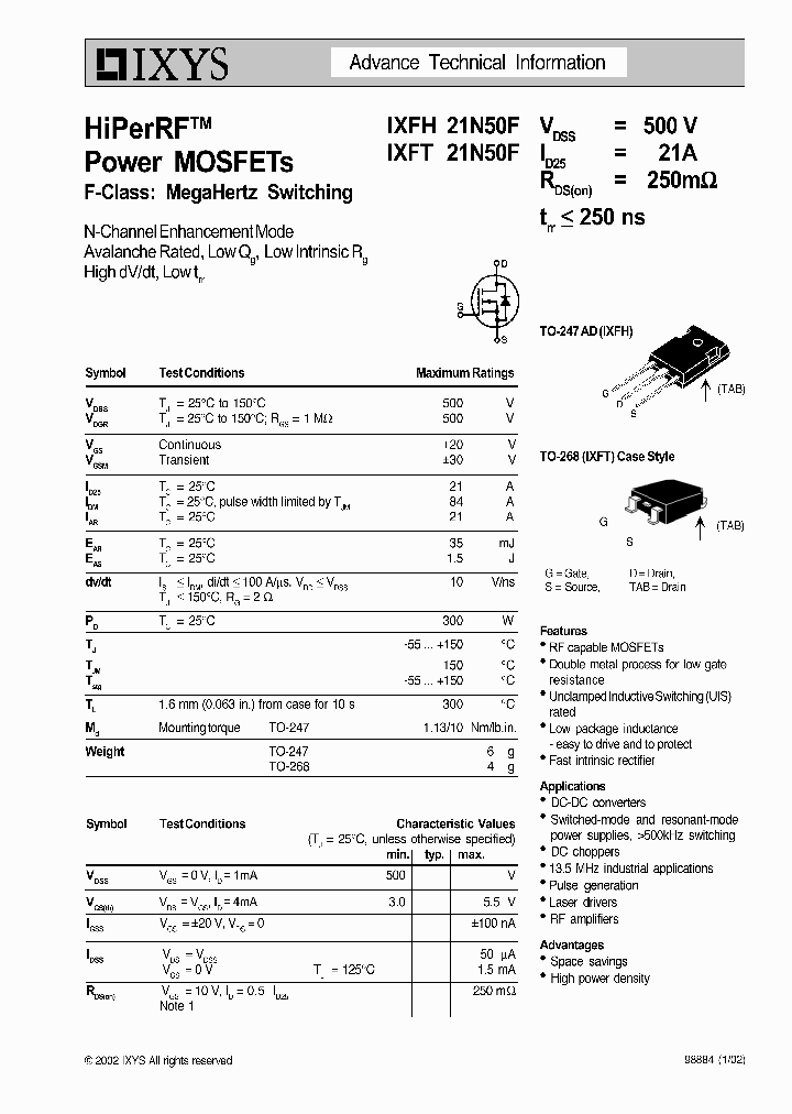 IXFH21N50F_3186670.PDF Datasheet