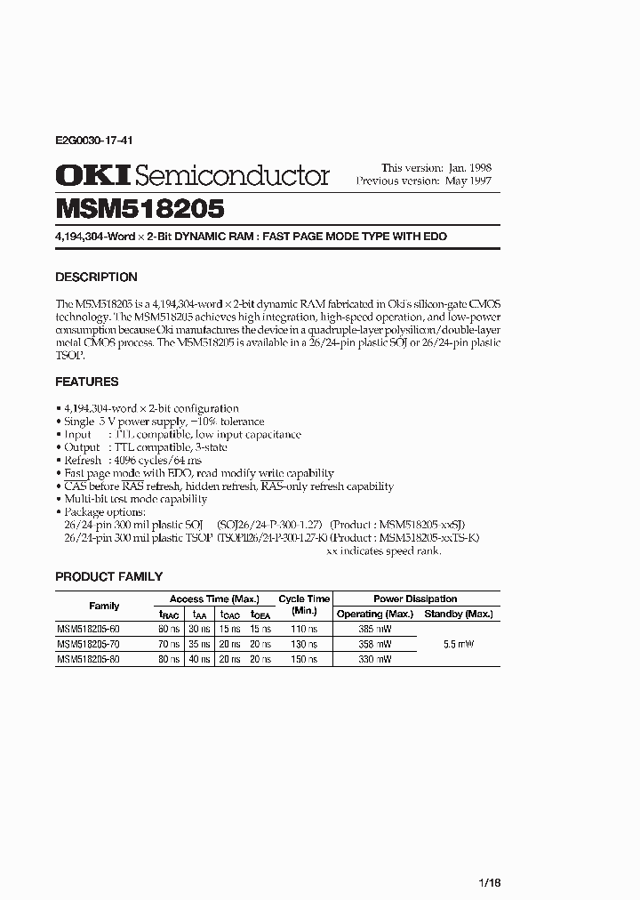 MSM518205-60TS-K_3188821.PDF Datasheet