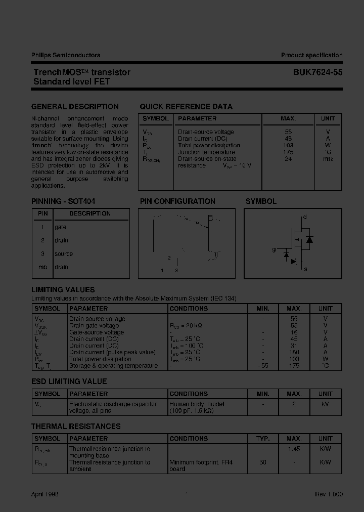 BUK7624-55TR_3192361.PDF Datasheet