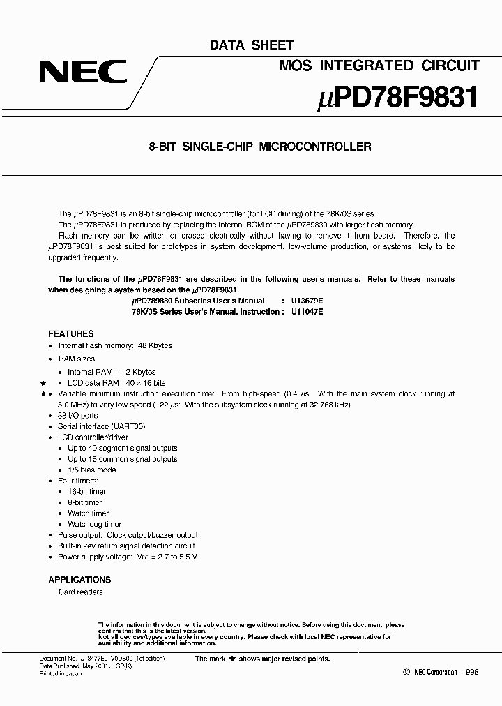 UPD78F9831GC-8EU_3192925.PDF Datasheet