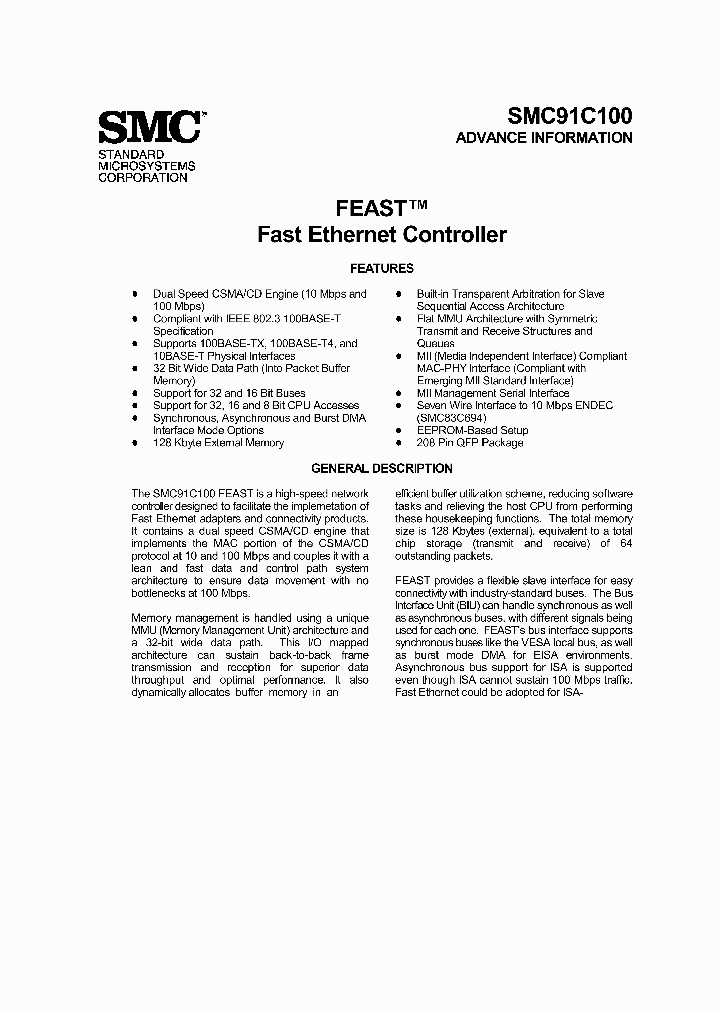 SMC91C100_3195514.PDF Datasheet