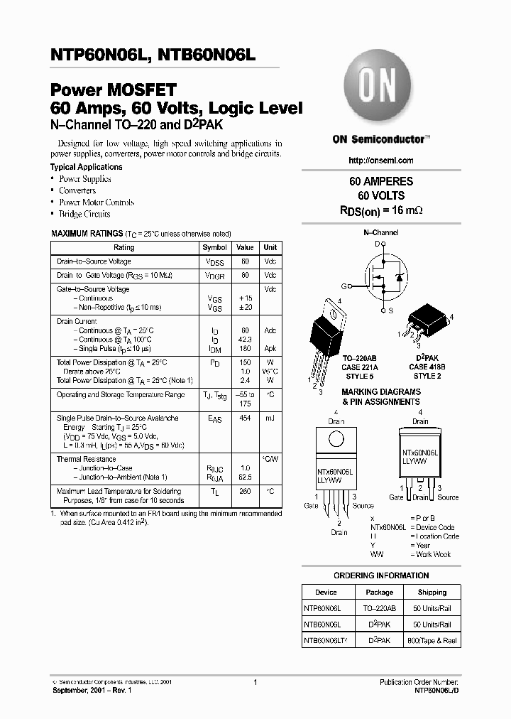 NTP60N06L-D_3196686.PDF Datasheet