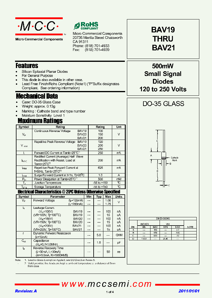 BAV19_3196524.PDF Datasheet