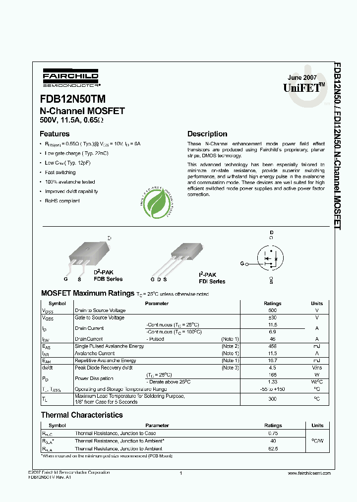 FDI12N50TU_3198208.PDF Datasheet