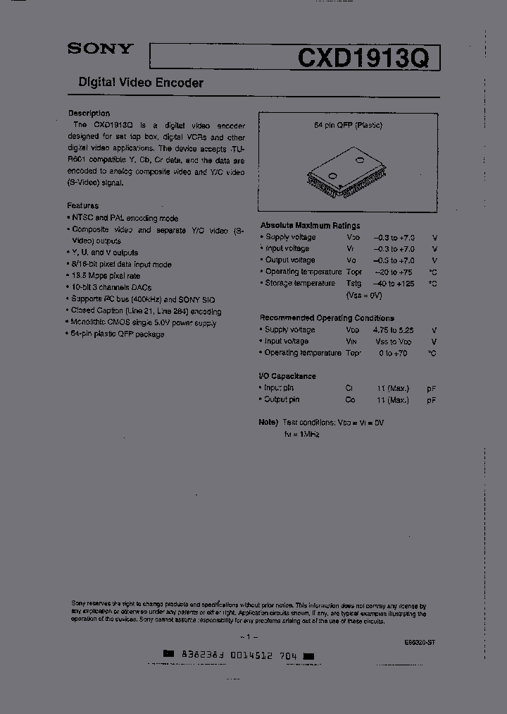 CXD1913Q_3203568.PDF Datasheet