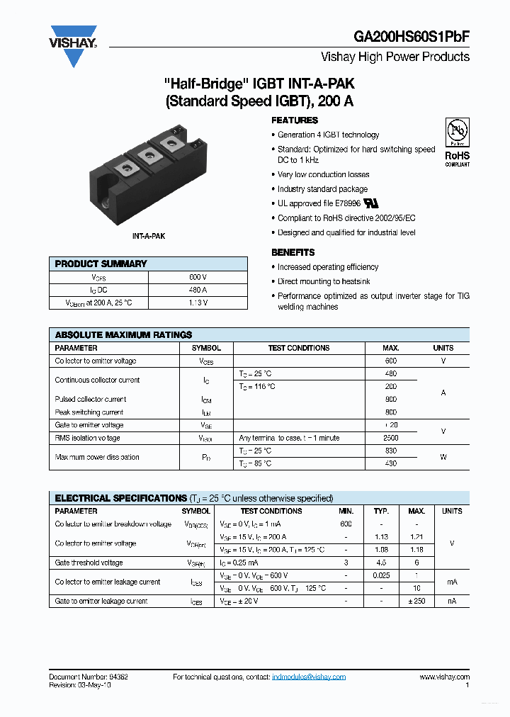 GA200HS60S1PBF_3203879.PDF Datasheet