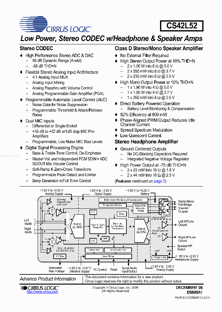 CS42L52_3203883.PDF Datasheet
