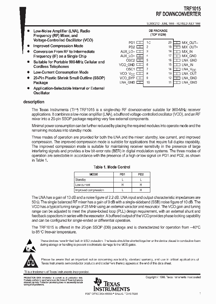 TRF1015DB_3206740.PDF Datasheet