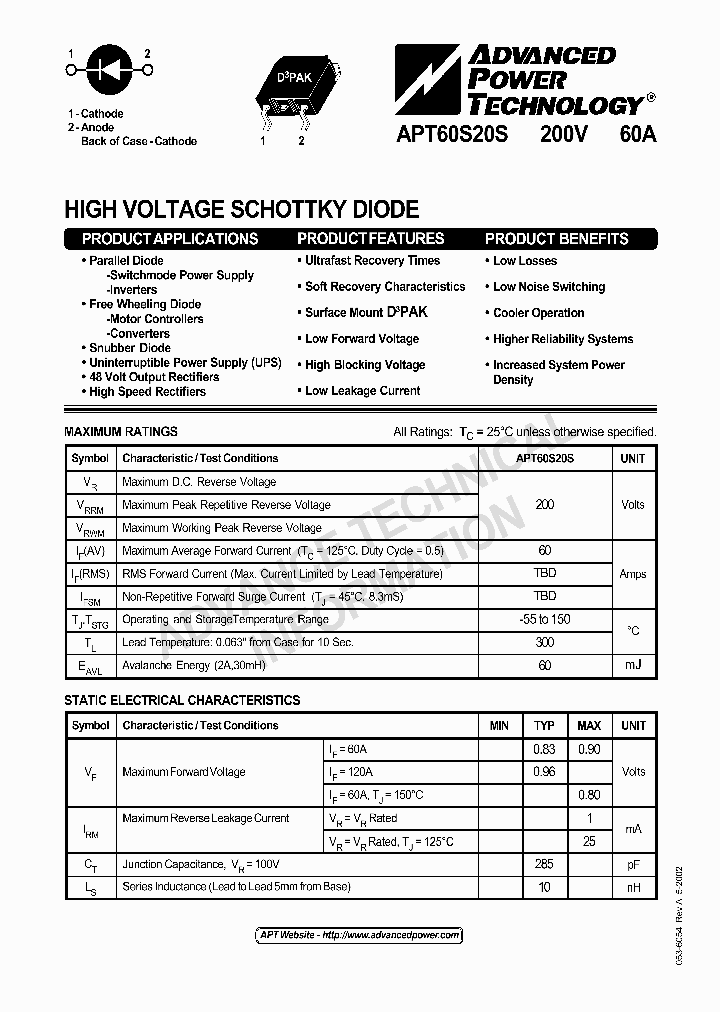 APT60S20S_3207878.PDF Datasheet