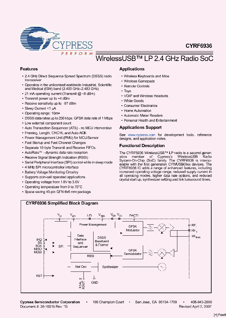 CYRF6936-40LFXC_3208656.PDF Datasheet