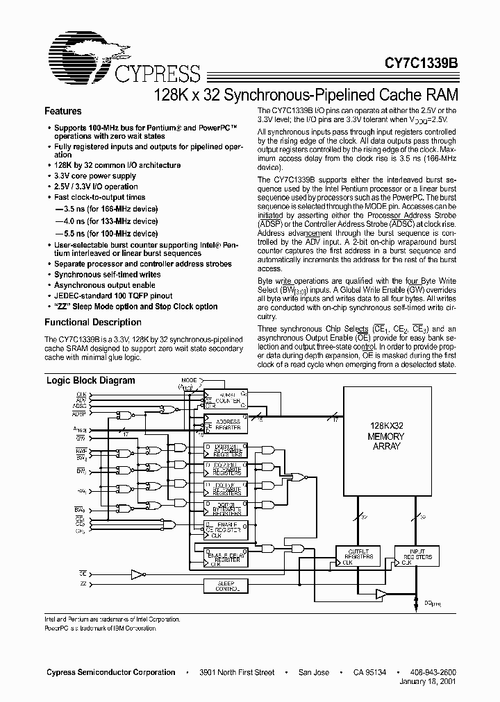 CY7C1339B-166BGC_3214152.PDF Datasheet