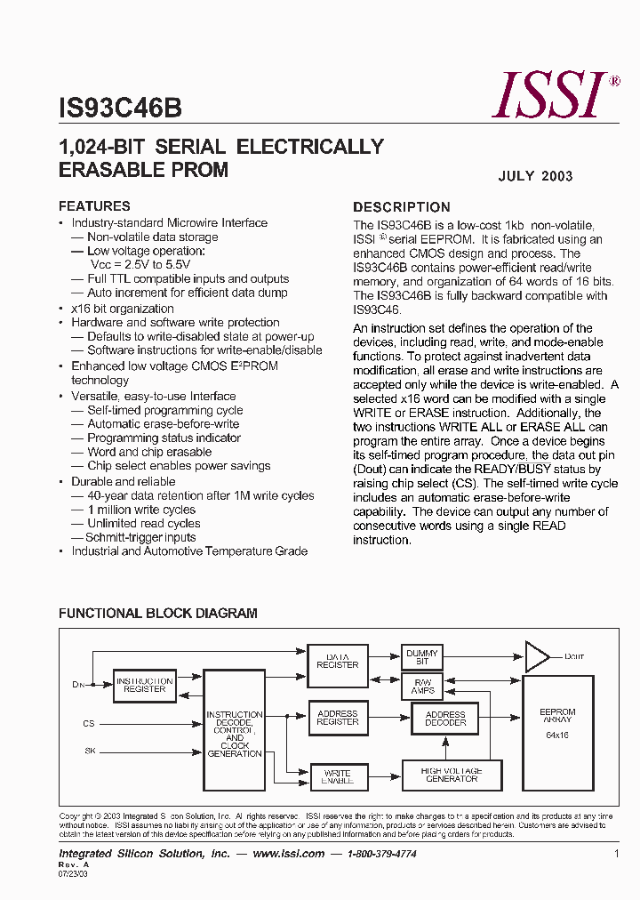 IS93C46B-3GRI_3214267.PDF Datasheet