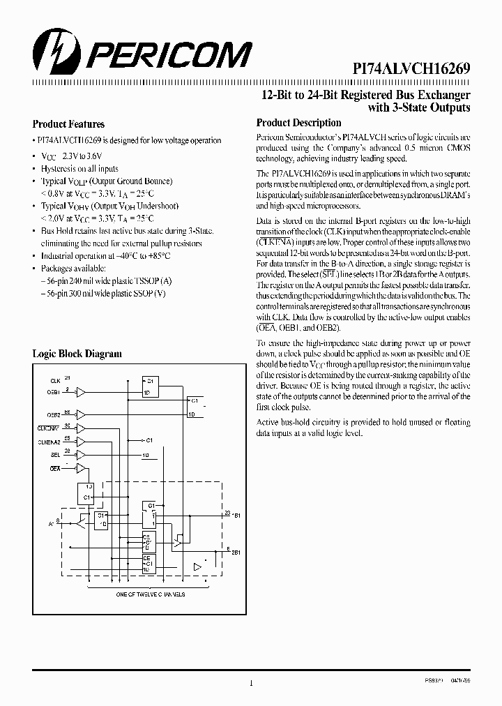 PI74ALVCH16269_3215406.PDF Datasheet