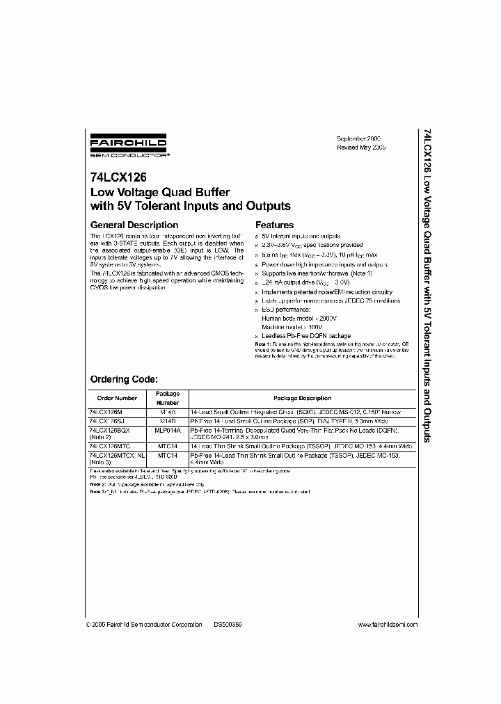 74LCX126BQX_3214567.PDF Datasheet
