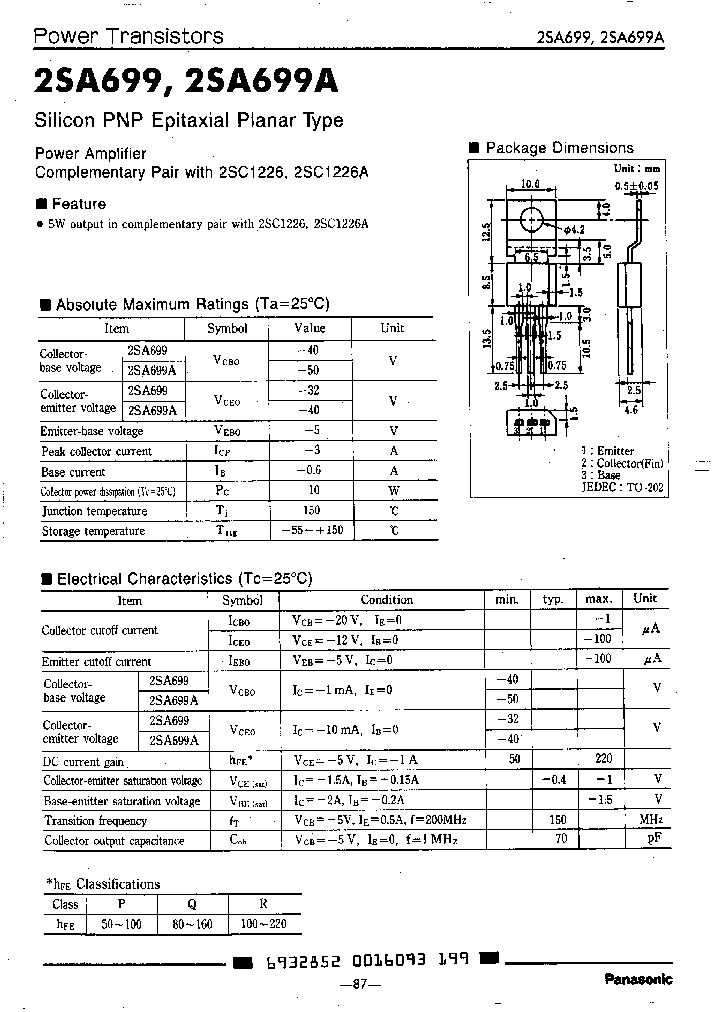 2SA699AP_3214247.PDF Datasheet