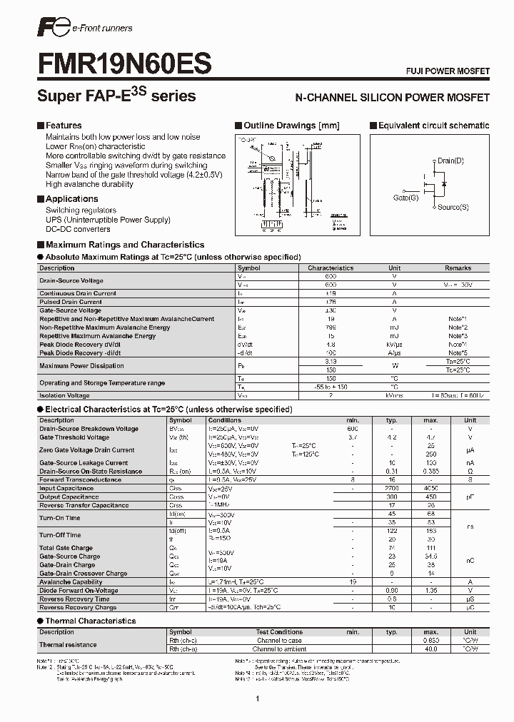 FMR19N60ES_3221795.PDF Datasheet