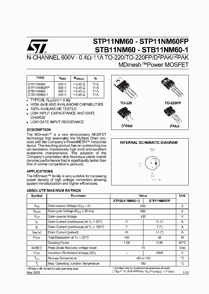 STP11NM60_3222783.PDF Datasheet