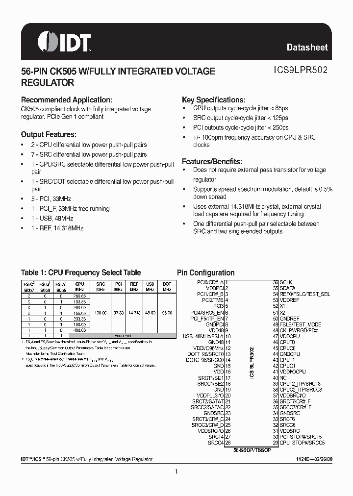 ICS9LPR502_3228512.PDF Datasheet