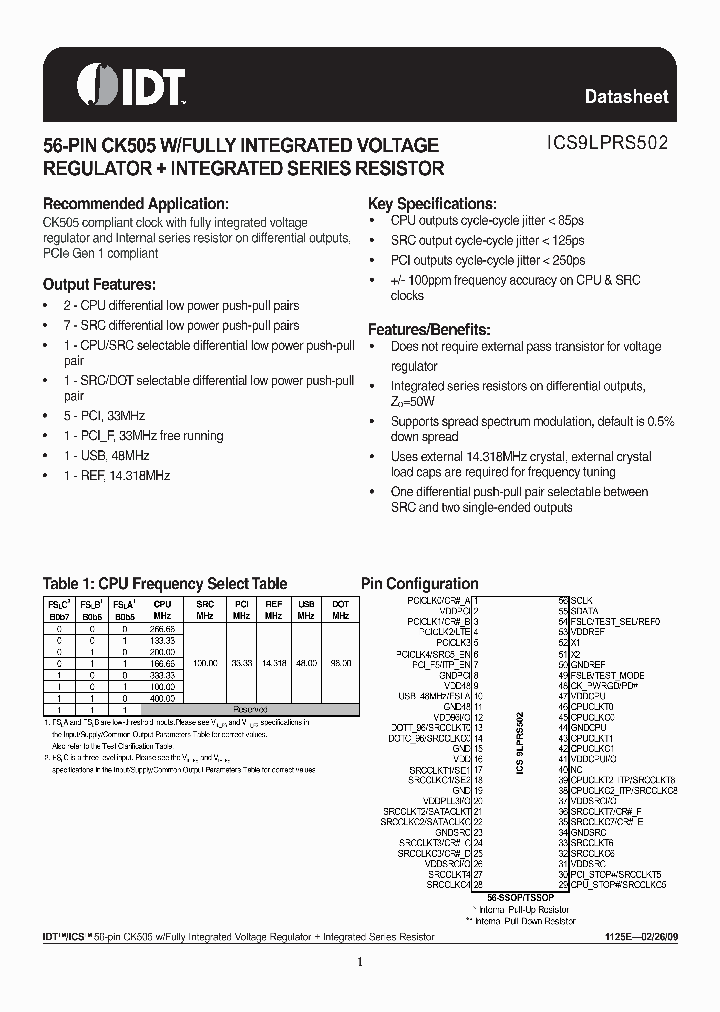 ICS9LPRS502_3228518.PDF Datasheet