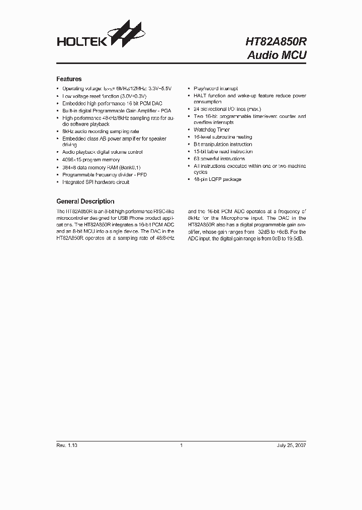 HT82A850R_3232329.PDF Datasheet