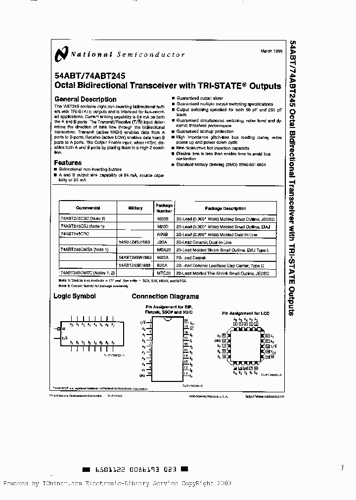 54ABT245J883_3237606.PDF Datasheet