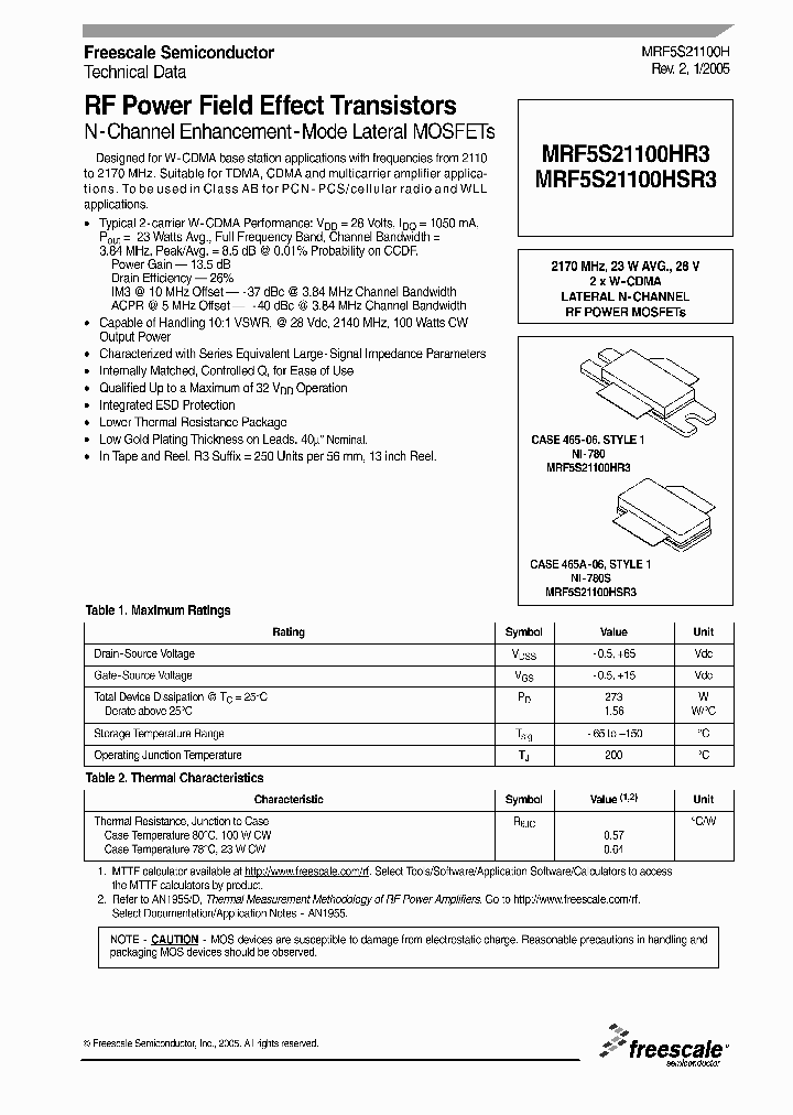 MRF5S21100HR3_3238002.PDF Datasheet