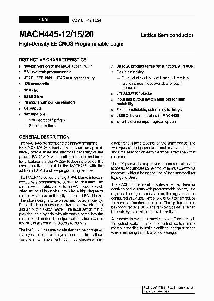 MACH445-20YC_3238395.PDF Datasheet