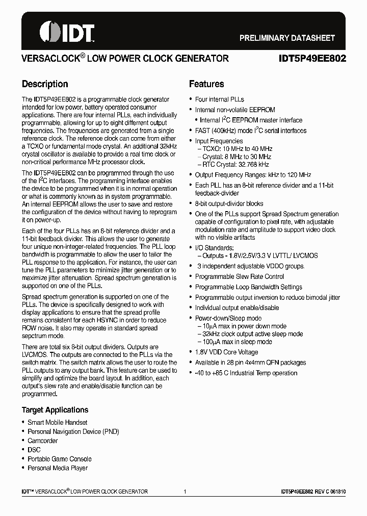IDT5P49EE802_3244728.PDF Datasheet