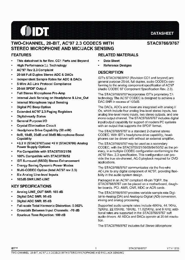 STAC9767XXTAEYYX_3246778.PDF Datasheet