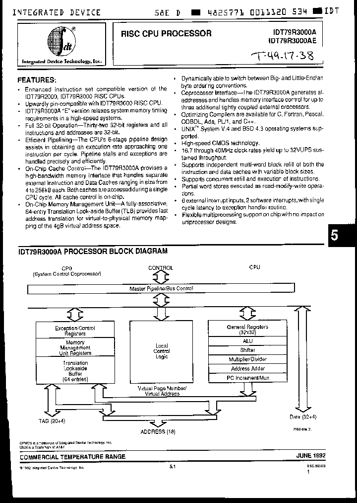 IDT79R3000AE25G144_3246648.PDF Datasheet