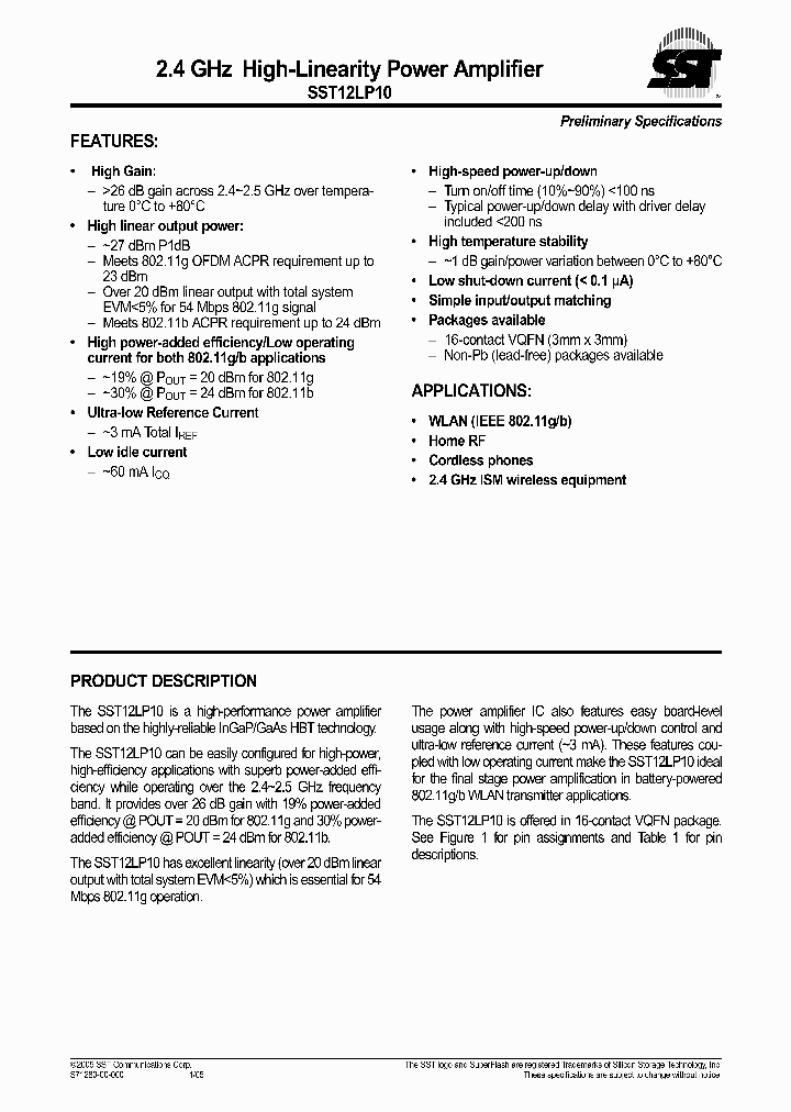 SST12LP15_3247277.PDF Datasheet