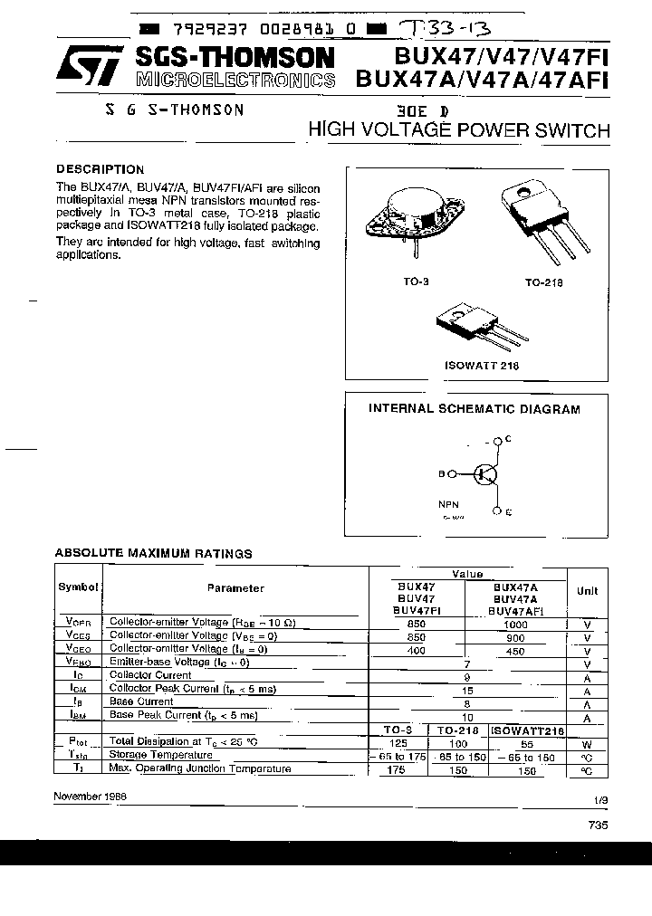 BUV47AFI_3249054.PDF Datasheet