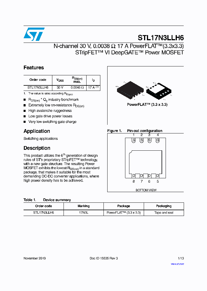 STL17N3LLH6_3250453.PDF Datasheet