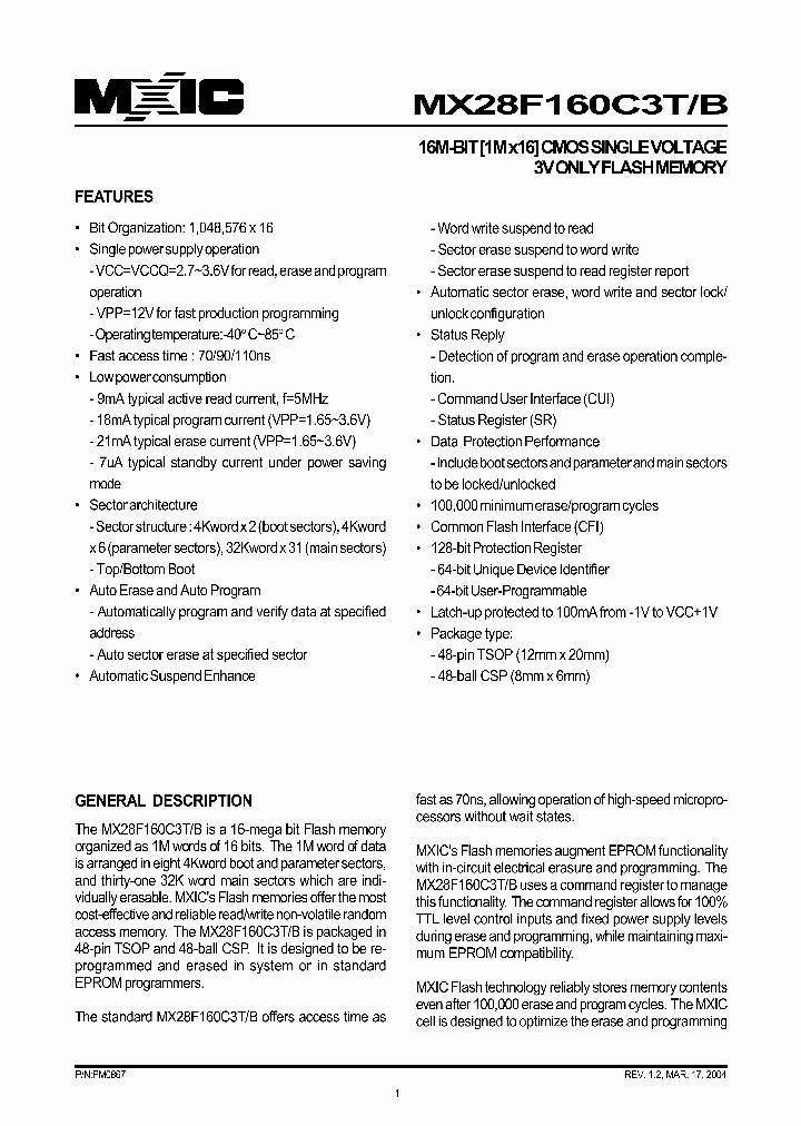 MX28F160C3TXAI-70G_3252292.PDF Datasheet