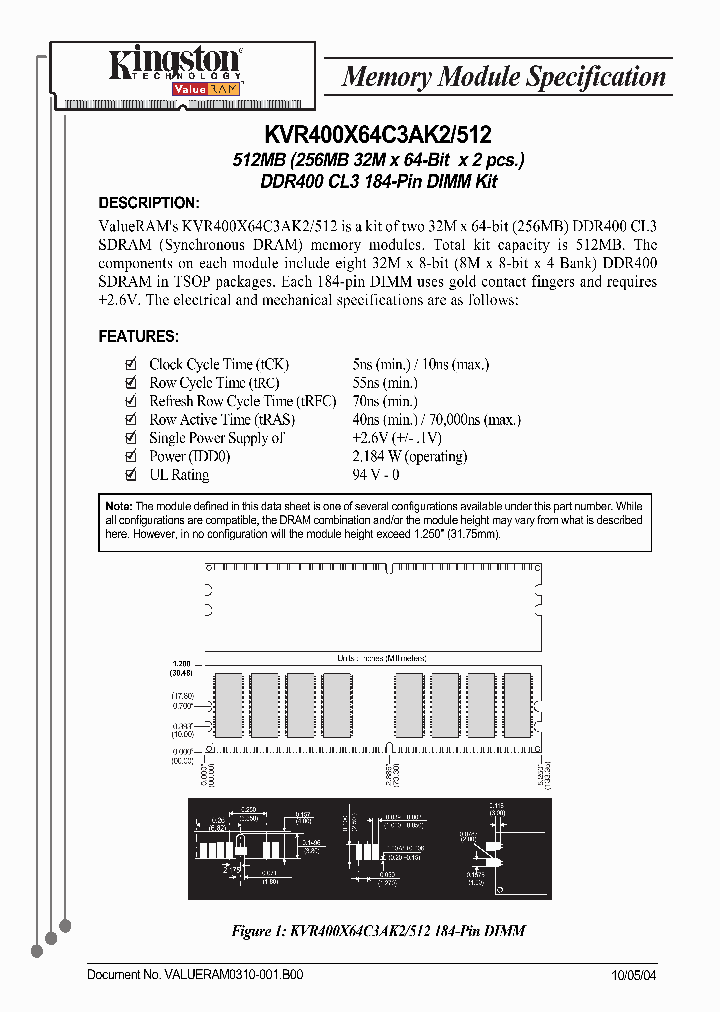 KVR400X64C3AK2512_3254967.PDF Datasheet